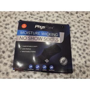 Moisture Wiccking No Show Socks 6 Pair Black